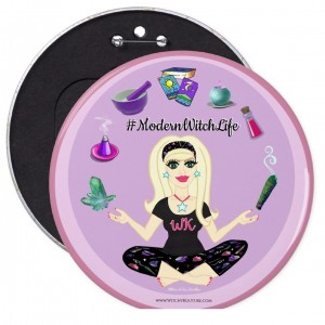 Allie Stars #ModernWitchLife Pink 6 in. Button