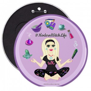 Allie Stars #ModernWitchLife Purple 6 in. Button