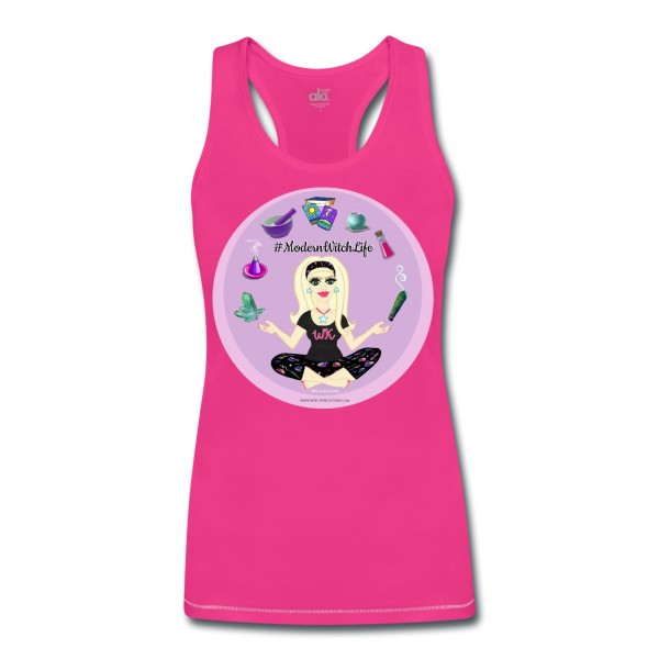Allie Stars & Witchy Tools #ModernWitchLife - Bamboo Racerback Performance Tank Fuchsia