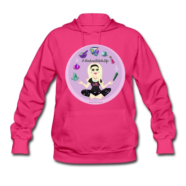 Allie Stars & Witchy Tools #ModernWitchLife - Long Sleeve Hoodie Sweatshirt Pink