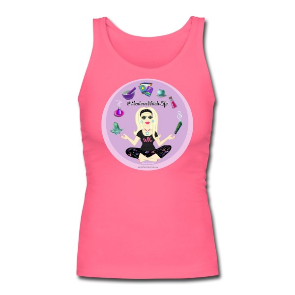 Allie Stars & Witchy Tools #ModernWitchLife - Longer Length Fitted Tank Pink