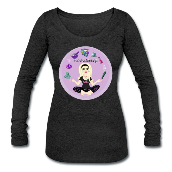 Allie Stars & Witchy Tools #ModernWitchLife - Scoop Neck Long Sleeve Black