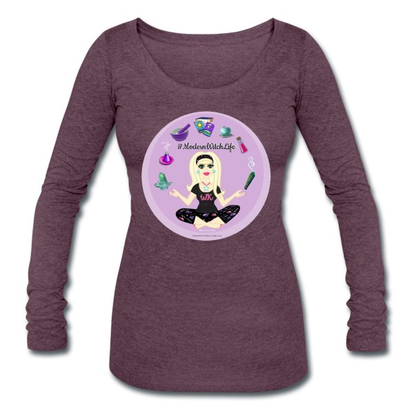 Allie Stars & Witchy Tools #ModernWitchLife - Scoop Neck Long Sleeve Purple