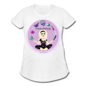Allie Stars & Witchy Tools #ModernWitchLife - Scoop Neck Maternity T-shirt White