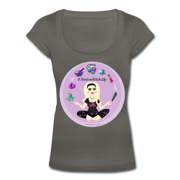 Allie Stars & Witchy Tools #ModernWitchLife - Scoop Neck T-shirt Grey