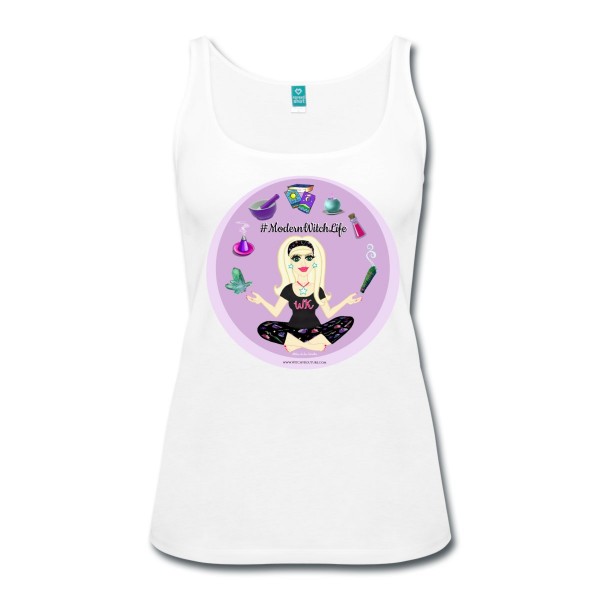 Allie Stars & Witchy Tools #ModernWitchLife - Scoop Neck Tank White