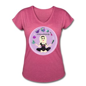 Allie Stars & Witchy Tools #ModernWitchLife - V-neck T-shirt Rose Pink