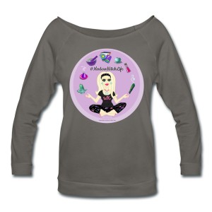 Allie Stars & Witchy Tools #ModernWitchLife - Wide Neck 3/4 Sleeve T-shirt Dark Grey