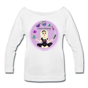 Allie Stars & Witchy Tools #ModernWitchLife - Wide Neck 3/4 Sleeve T-shirt White
