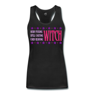 Herb Picking, Spell Casting, Card Reading WITCH - Bamboo Racerback Performance Tank Black