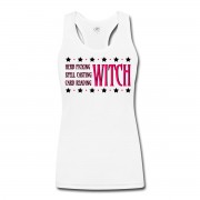 Herb Picking, Spell Casting, Card Reading WITCH - Bamboo Racerback Performance Tank White