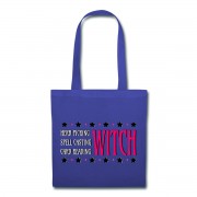 Herb Picking, Spell Casting, Card Reading WITCH - Canvas Tote Royal Blue