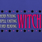 Herb Picking, Spell Casting, Card Reading WITCH - Canvas Tote Royal Blue