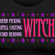 Herb Picking, Spell Casting, Card Reading WITCH - Longer Length Fitted Tank Black