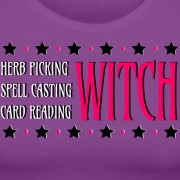 Herb Picking, Spell Casting, Card Reading WITCH - Longer Length Fitted Tank Purple