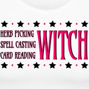 Herb Picking, Spell Casting, Card Reading WITCH - Longer Length Fitted Tank White