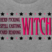 Herb Picking, Spell Casting, Card Reading WITCH - Scoop Neck Long Sleeve Heather Grey