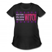 Herb Picking, Spell Casting, Card Reading WITCH - Scoop Neck Maternity T-shirt Black