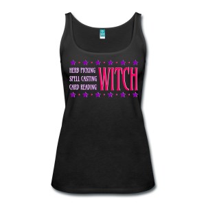 Herb Picking, Spell Casting, Card Reading WITCH - Scoop Neck Tank Black