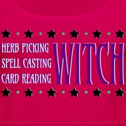 Herb Picking, Spell Casting, Card Reading WITCH - Scoop Neck Tank Dark Pink