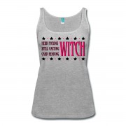 Herb Picking, Spell Casting, Card Reading WITCH - Scoop Neck Tank Grey