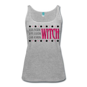 Herb Picking, Spell Casting, Card Reading WITCH - Scoop Neck Tank Heather Gray