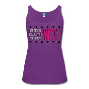Herb Picking, Spell Casting, Card Reading WITCH - Scoop Neck Tank Purple