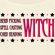 Herb Picking, Spell Casting, Card Reading WITCH - Wide Neck 3/4 Sleeve T-shirt Ivory