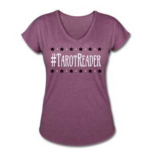 #TarotReader - V-neck T-shirt Plum