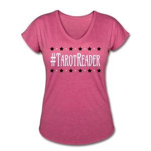 #TarotReader - V-neck T-shirt Rose Pink
