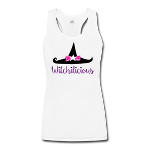 Witch Hat Witchilicious - Bamboo Racerback Performance Tank White