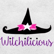Witch Hat Witchilicious - Scoop Neck Long Sleeve White