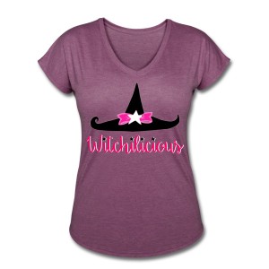 Witch Hat Witchilicious - V-Neck T-shirt Plum