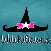 Witch Hat Witchilicious - V-Neck T-shirt Turquoise