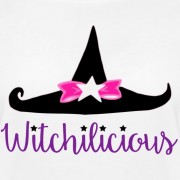 Witch Hat Witchilicious - Wide Neck 3/4 Sleeve T-shirt White