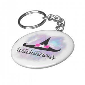 Witchilicious & WK Witchy Hat White 2 in. Keychain