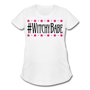 #WitchyBabe - Scoop Neck Maternity T-shirt White