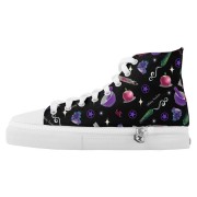 WK #ModernWitchLife Black High Top Printed Shoes