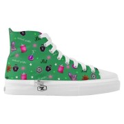 WK #ModernWitchLife Green High Top Printed Shoes