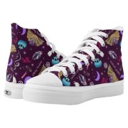 WK #ModernWitchLife Purple High Top Printed Shoes