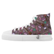 WK #ModernWitchLife Taupe High Top Printed Shoes