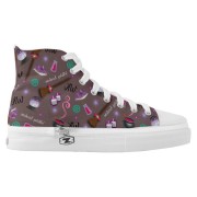 WK #ModernWitchLife Taupe High Top Printed Shoes