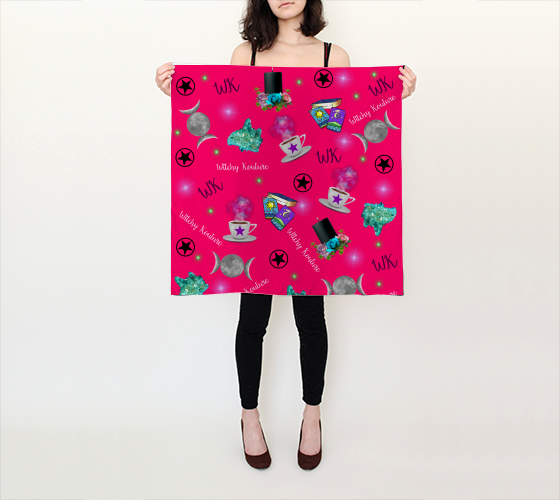 WK #ModernWitchLife Pink Print Square Scarf