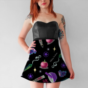 WK #ModernWitchLife Black Print Flare Skirt