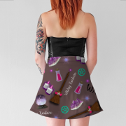 WK #ModernWitchLife Taupe Print Flare Skirt