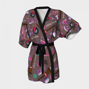 WK #ModernWitchLife Taupe Print Kimono Robe